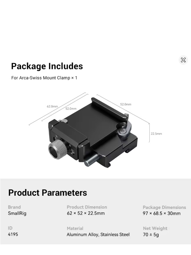 SmallRig Arca Swiss rýchloupínací systém pre DJI RS 3 Mini - 3
