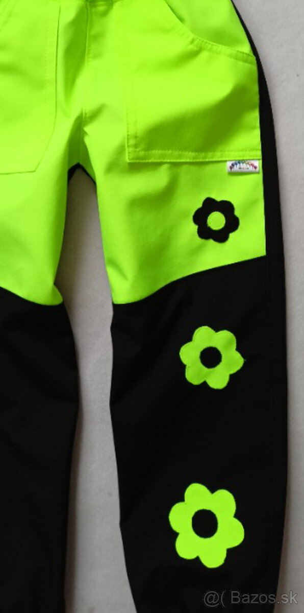 NOVÉ LETNÉ NEÓNOVÉ SOFTSHELLOVÉ NOHAVICE – 4–5 rokov, 110 cm - 3