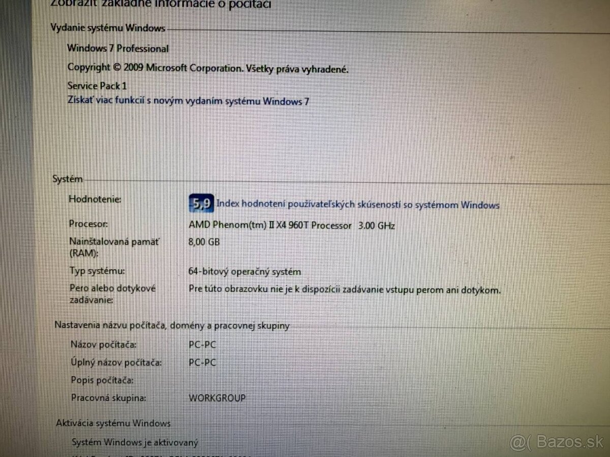 Stolový počítač AMD Phenom II X4 / 8GB / 500GB SSD / GT 730 - 3