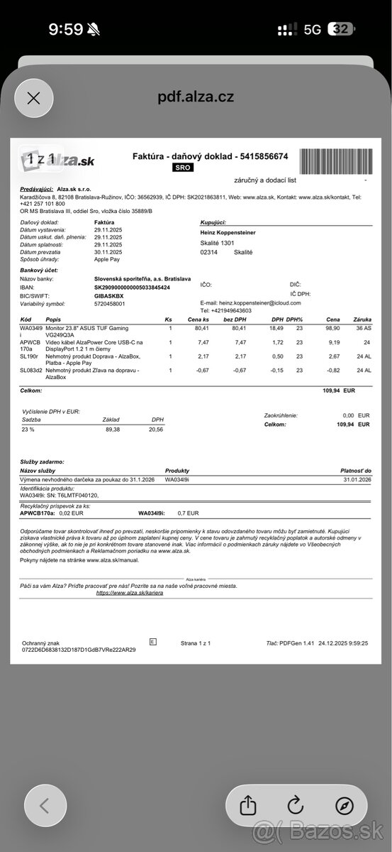 Monitor Asus 23,8 TUF Gaming - 3