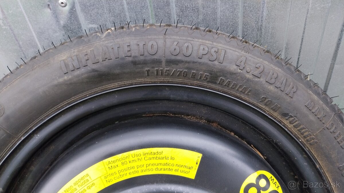 Dojazdovka - Rezerva - R 15" - 4X100 - 3