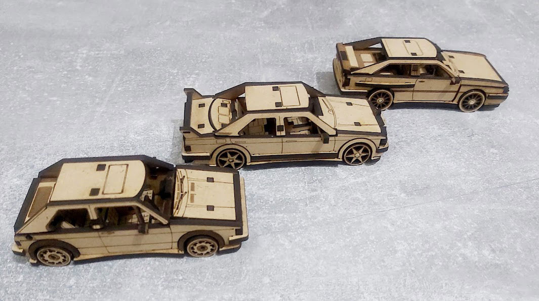 3D drevené puzzle autá - 3