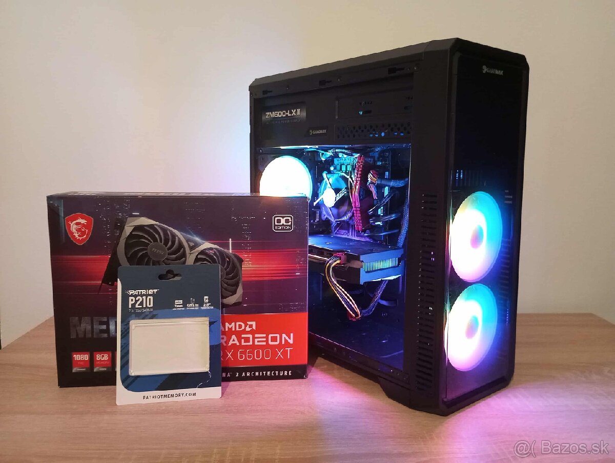 Herný PC RX 6600 XT 8GB, i5 9400f, 16GB, SSD, HDD - 3