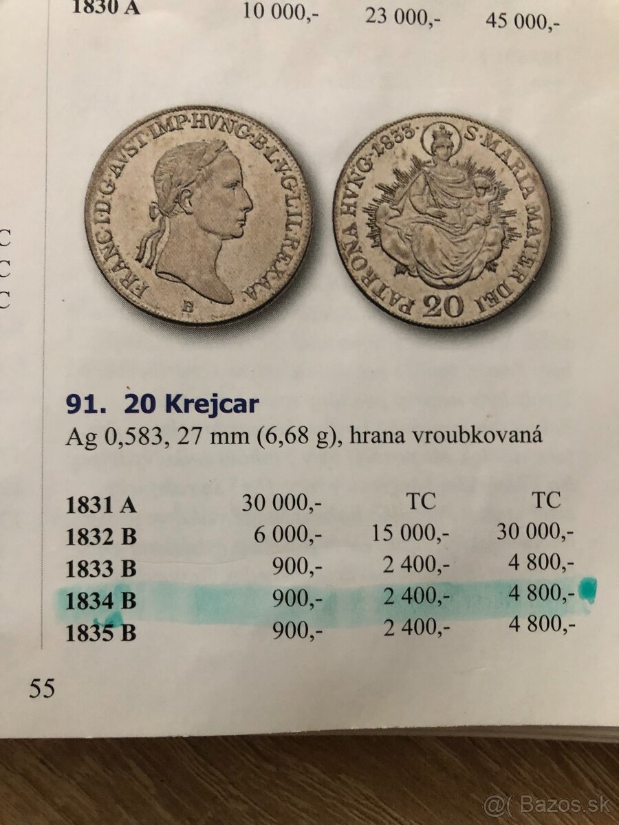 20 grajciar - chybne razený - 3