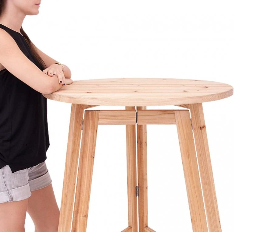 Drevený barový skladací stôl Ø 78 cm - 3