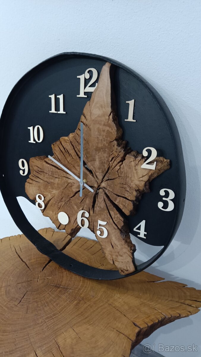 Drevo Dub Orech Nástenné hodiny - 3