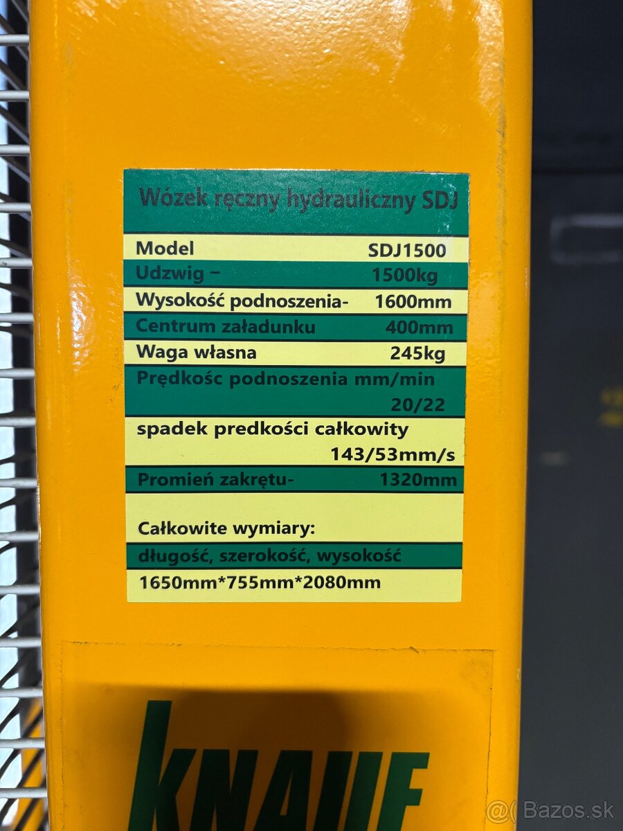 Rucny vysokozdvizny vozik SDJ1516 - 3