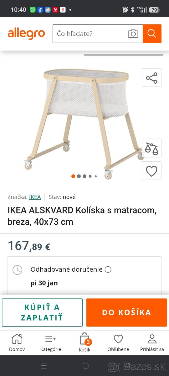 Detská postieľka na koliečkach - 3