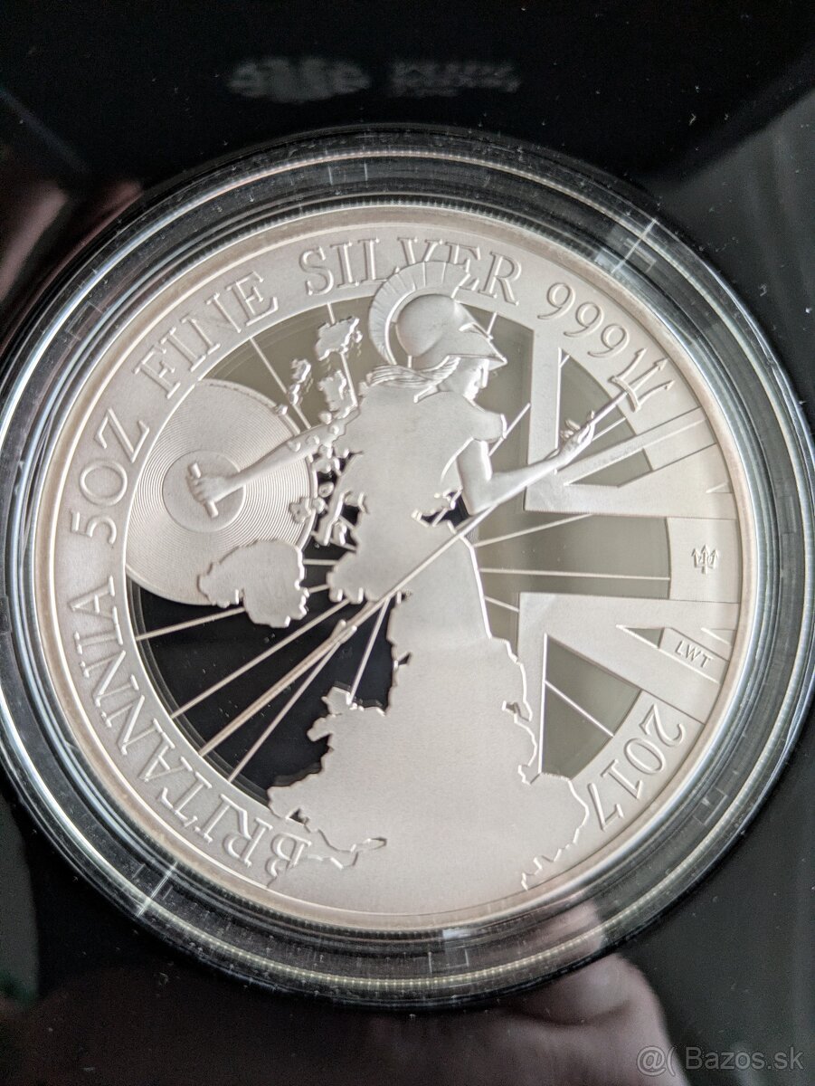 Strieborná minca Britannia 2017 Proof 5 OZ - 3