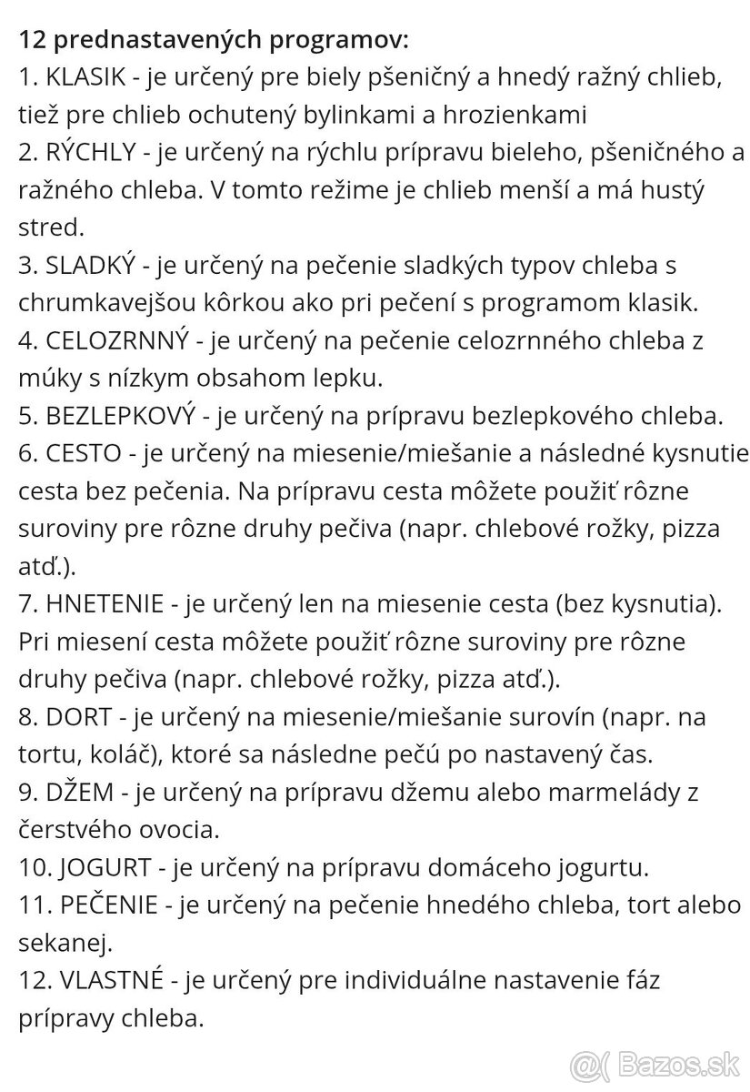 Domáca pekáreň ETA Delicca Mini 814 - 3