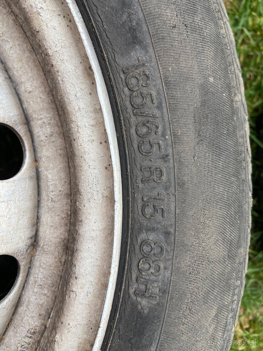 Plechove disky 4x108 r15 + pneu - 3