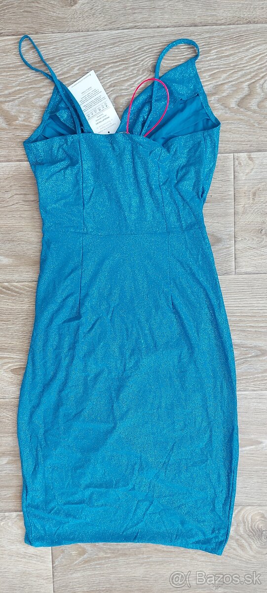 Modré spoločenské šaty - 3