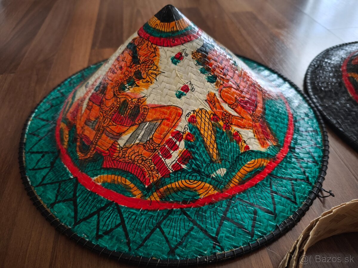 Bali ázijské slamené klobúky - 3