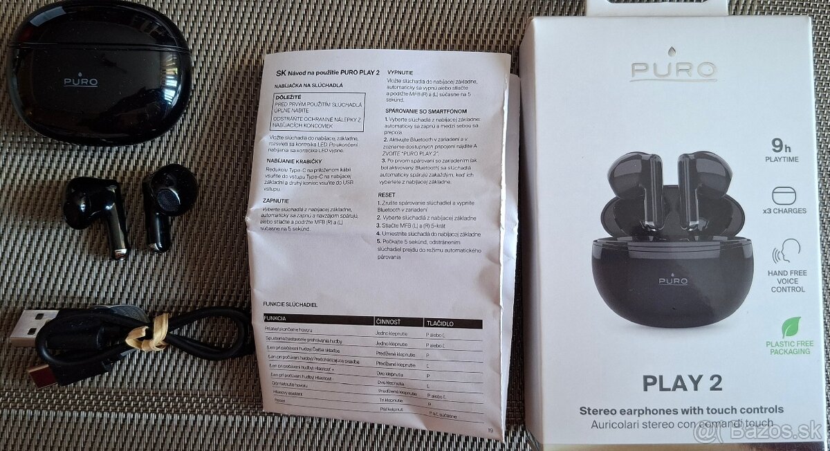 PURO - Bezdrôtové slúchadlá TWS PLAY 2, čierna - 3