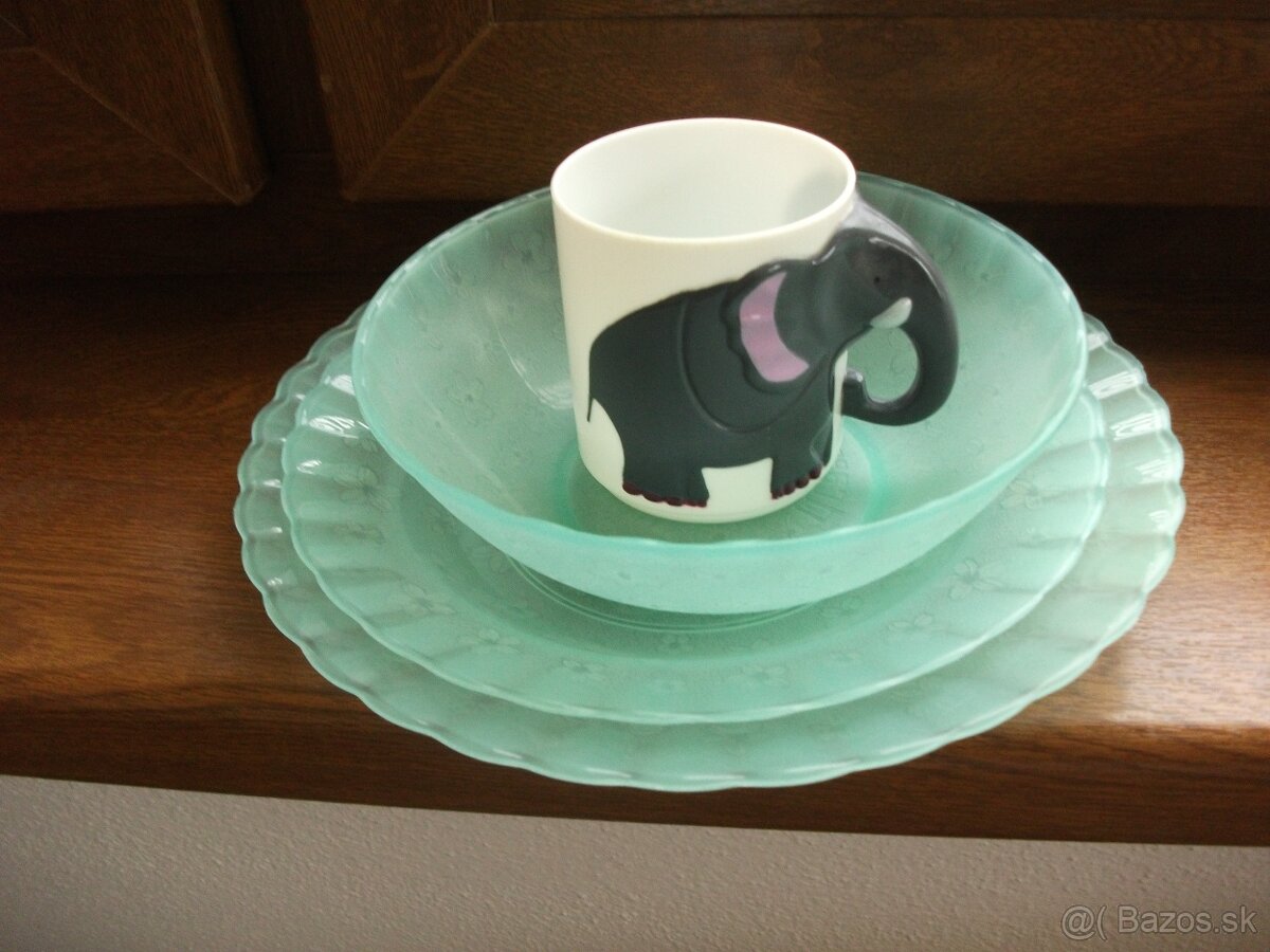 Farebné/2Poháre a 2xUm.Tanieriky-hrnčeky, 2iné - 3