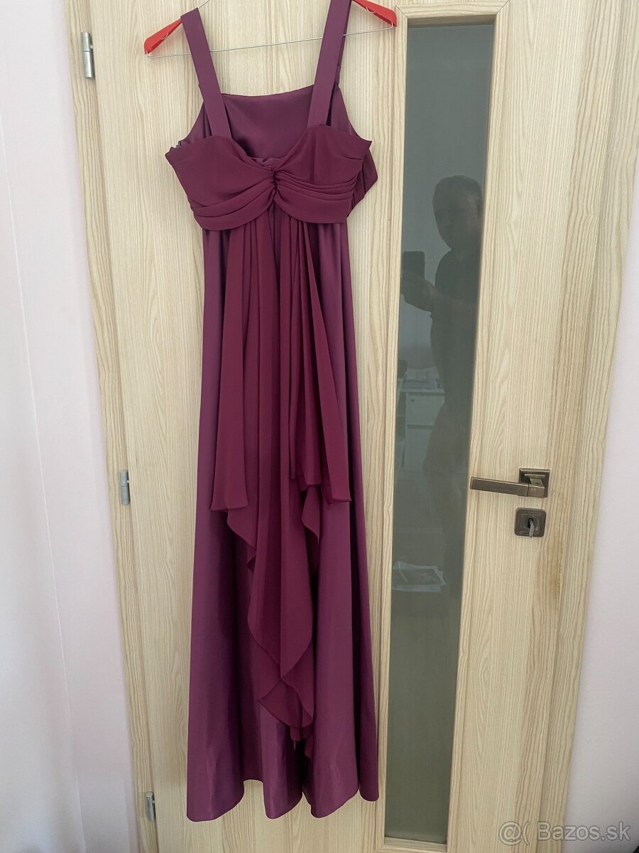 Dámske saténové spoločenske šaty veľkosť 38 + kabelka - 3