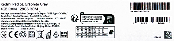 tablet Redmi Pad SE uhlopriečka11" - 3