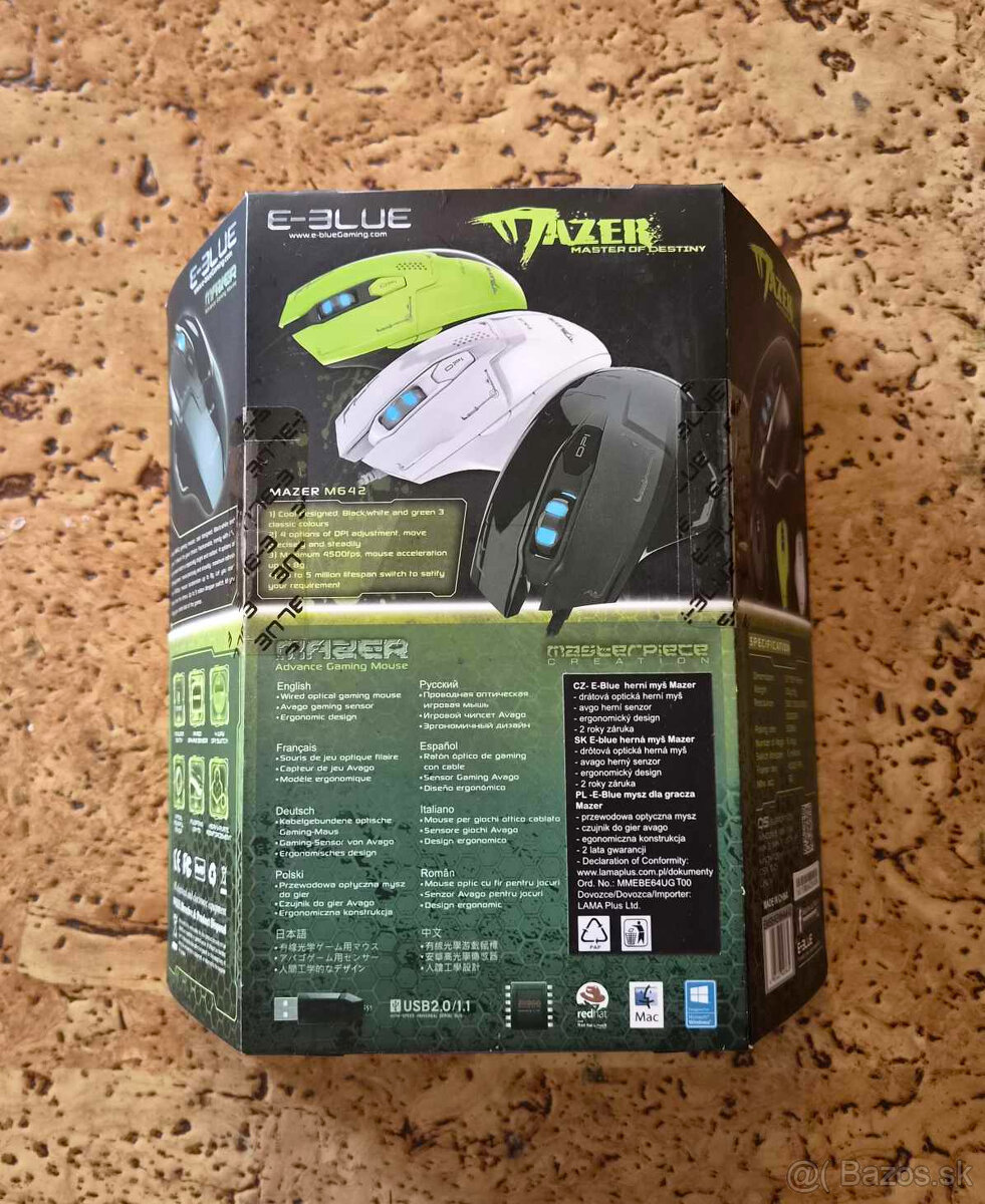 Herná myš E-BLUE MAZER M642 - nová, nepoužitá - 3
