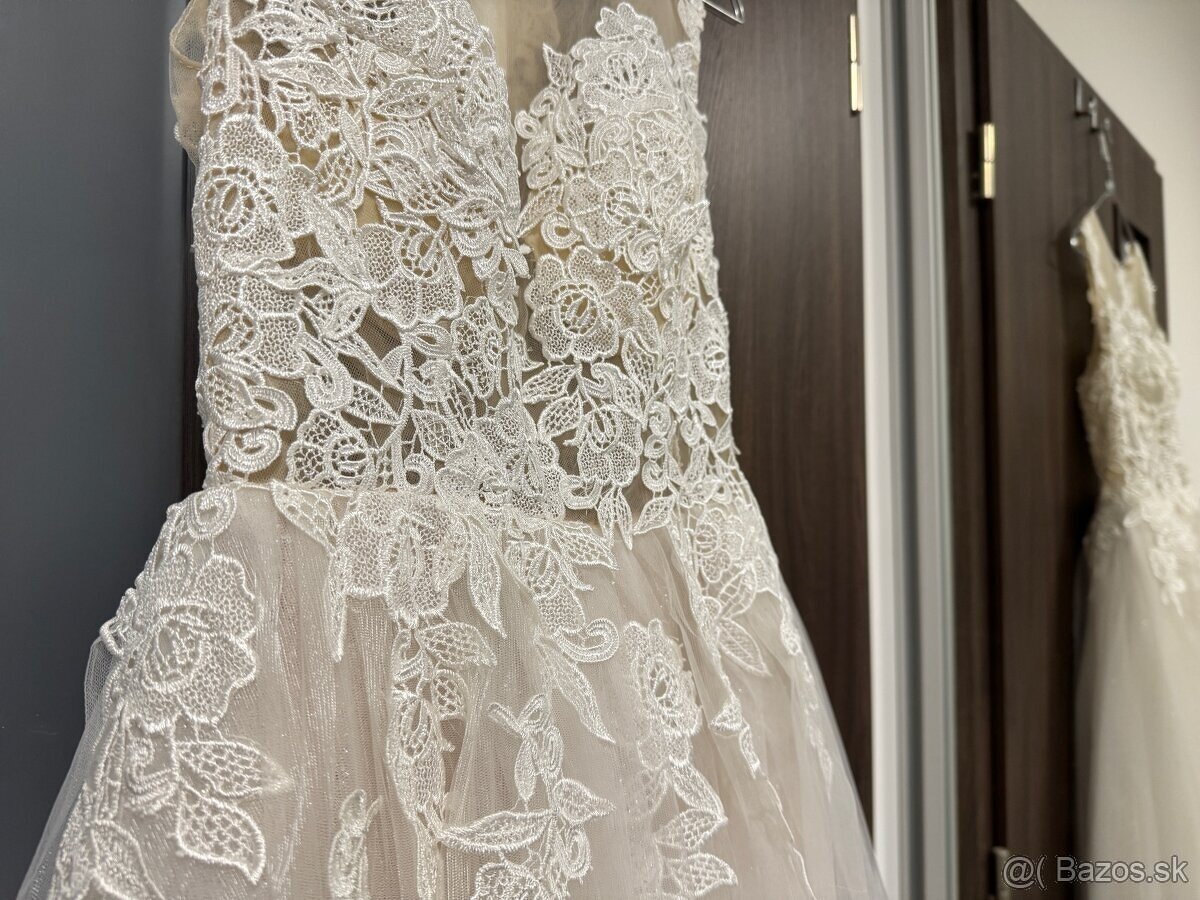 Svadobné šaty - krásna farba IVORY - 3