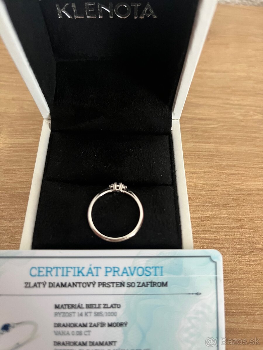 Prsten velkost 54 zafir a diamant - 3