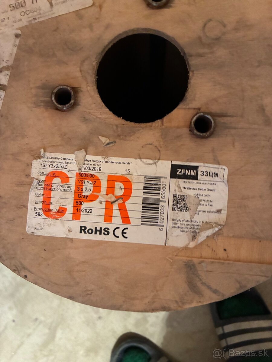 Kábel YSLY-JZ 3x2,5 - 3