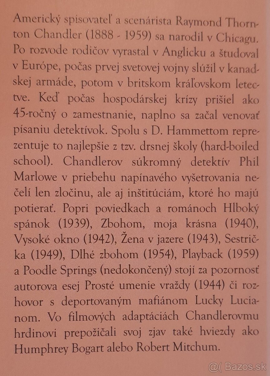 Raymond Chandler: Zbohom, moja krásna. - 3