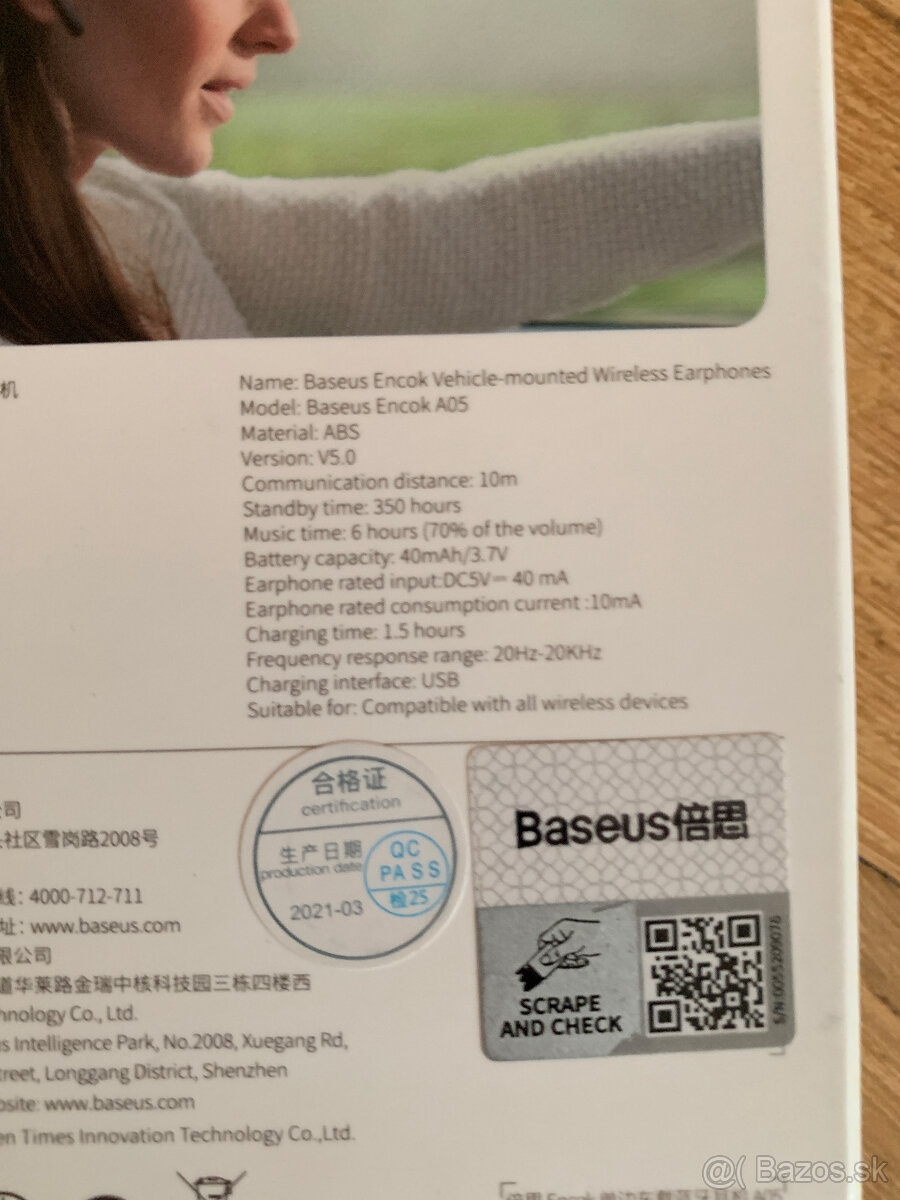 Predám hands free sadu do auta Baseus Encok A05, čierna - 3