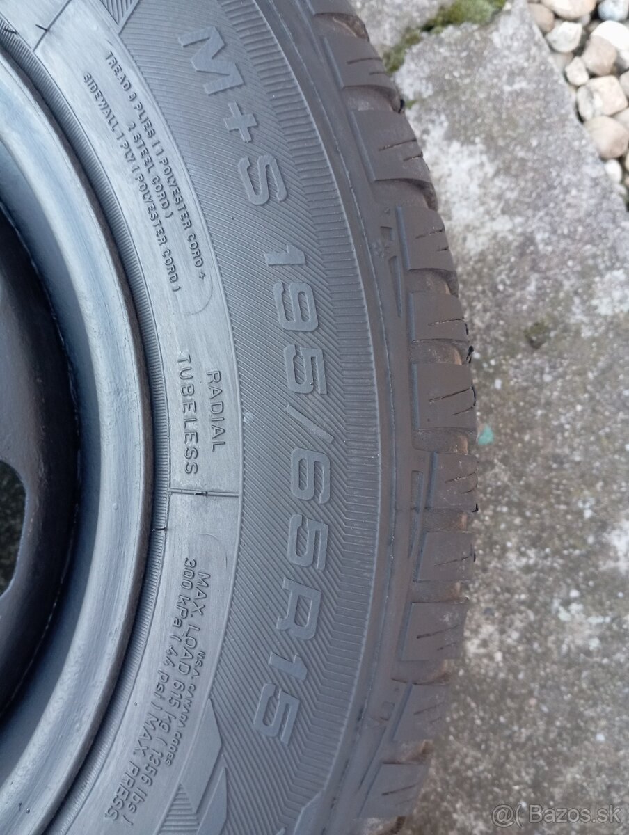 5x100 r15 plechové disky +pneumatiky - 3