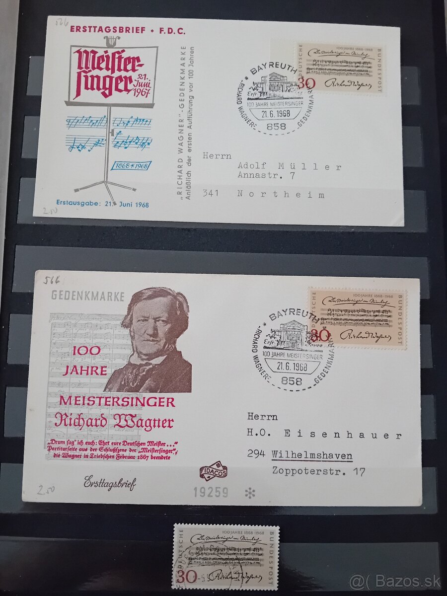 Známky FDC obalky hudba - 3