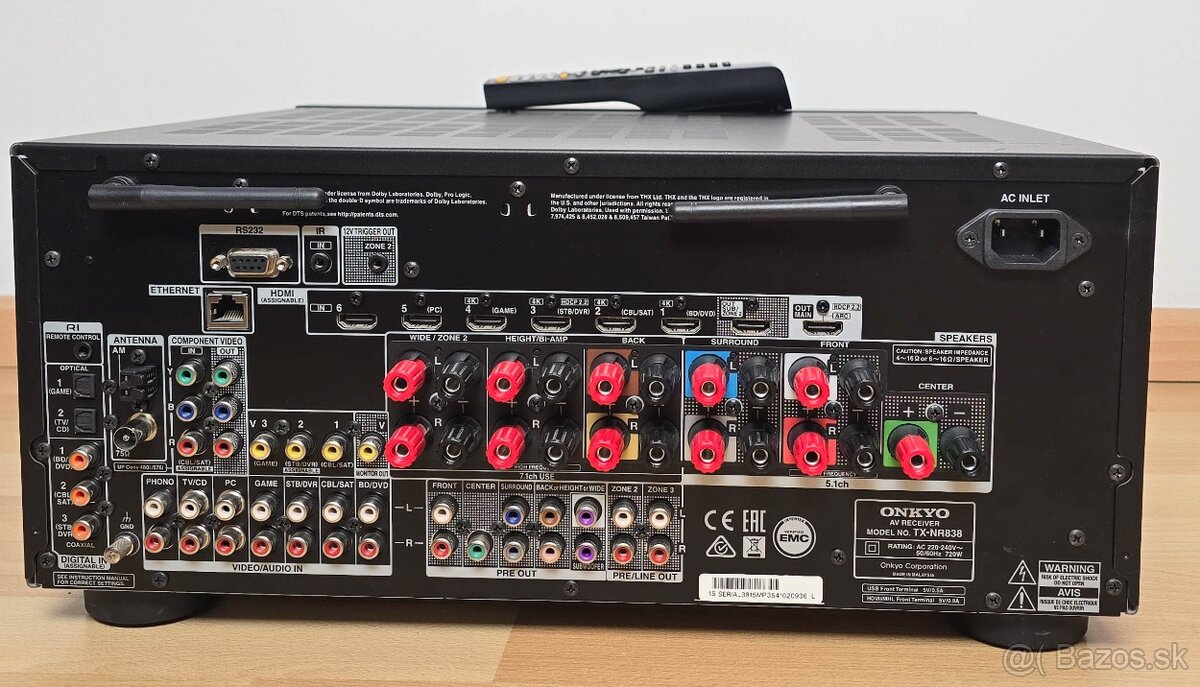 Onkyo TX-NR838 / Atmos / Wi-Fi / Bluetooth / 4K - 3