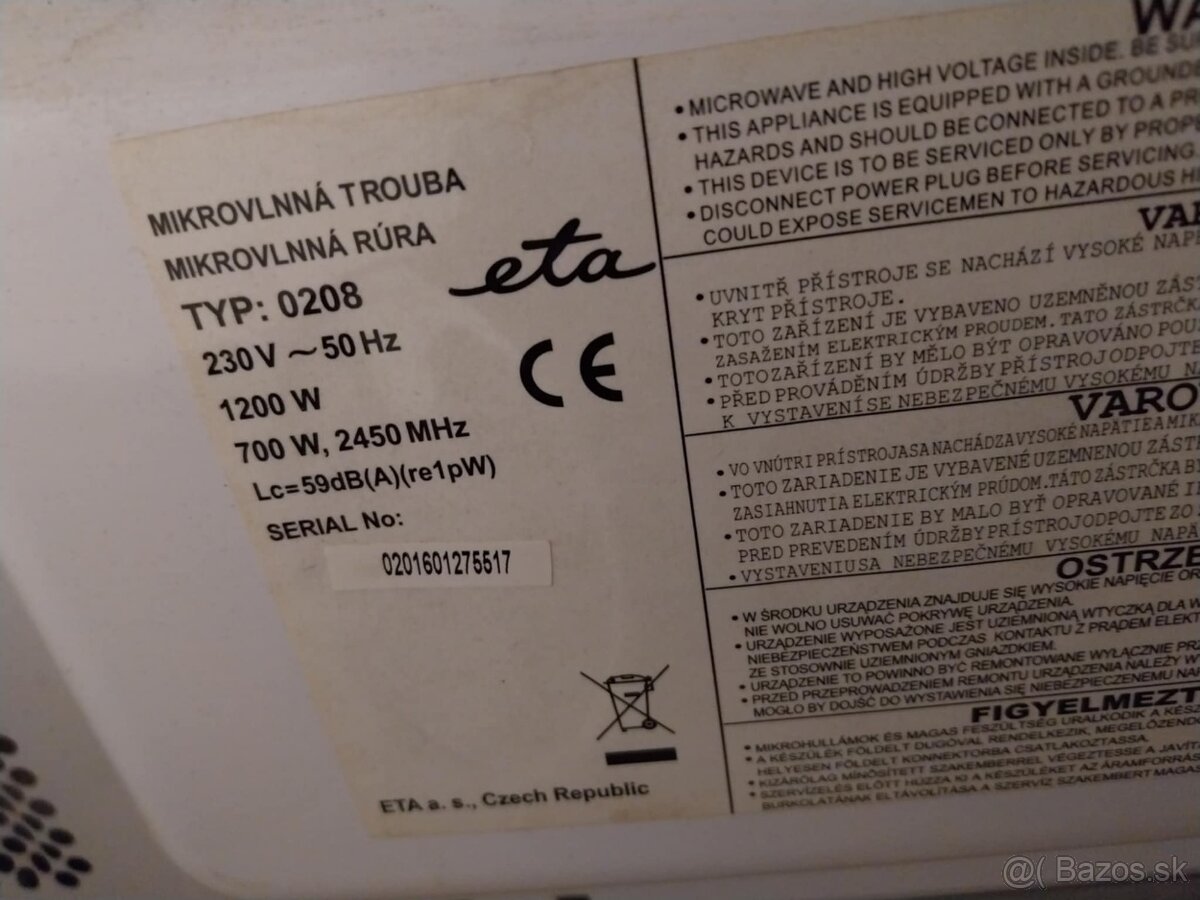 Mikrovlnná rúra ETA - 3