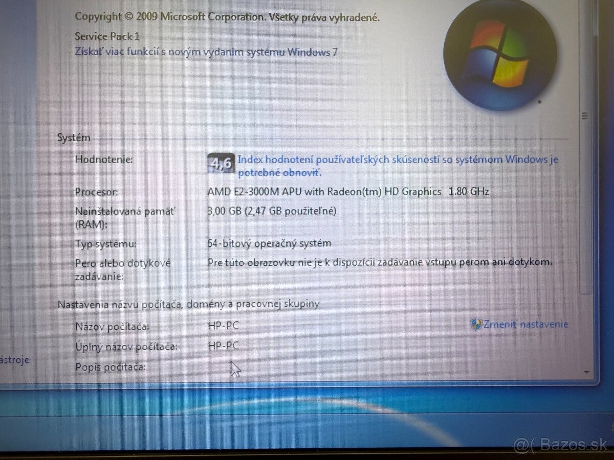 HP 4535s bez batérie, ako stolový PC, Win7, HDD 320GB - 3