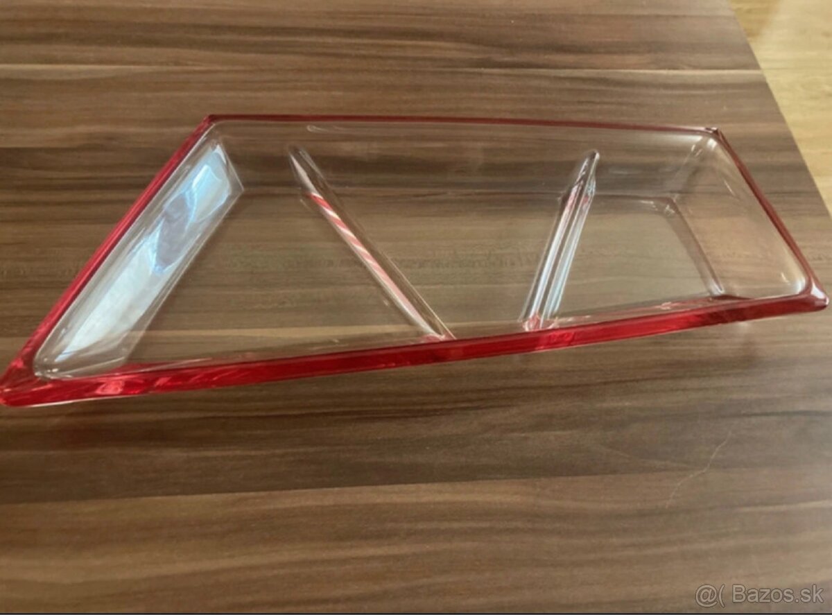 Sklenené dekoratívne misky a tacka - 3