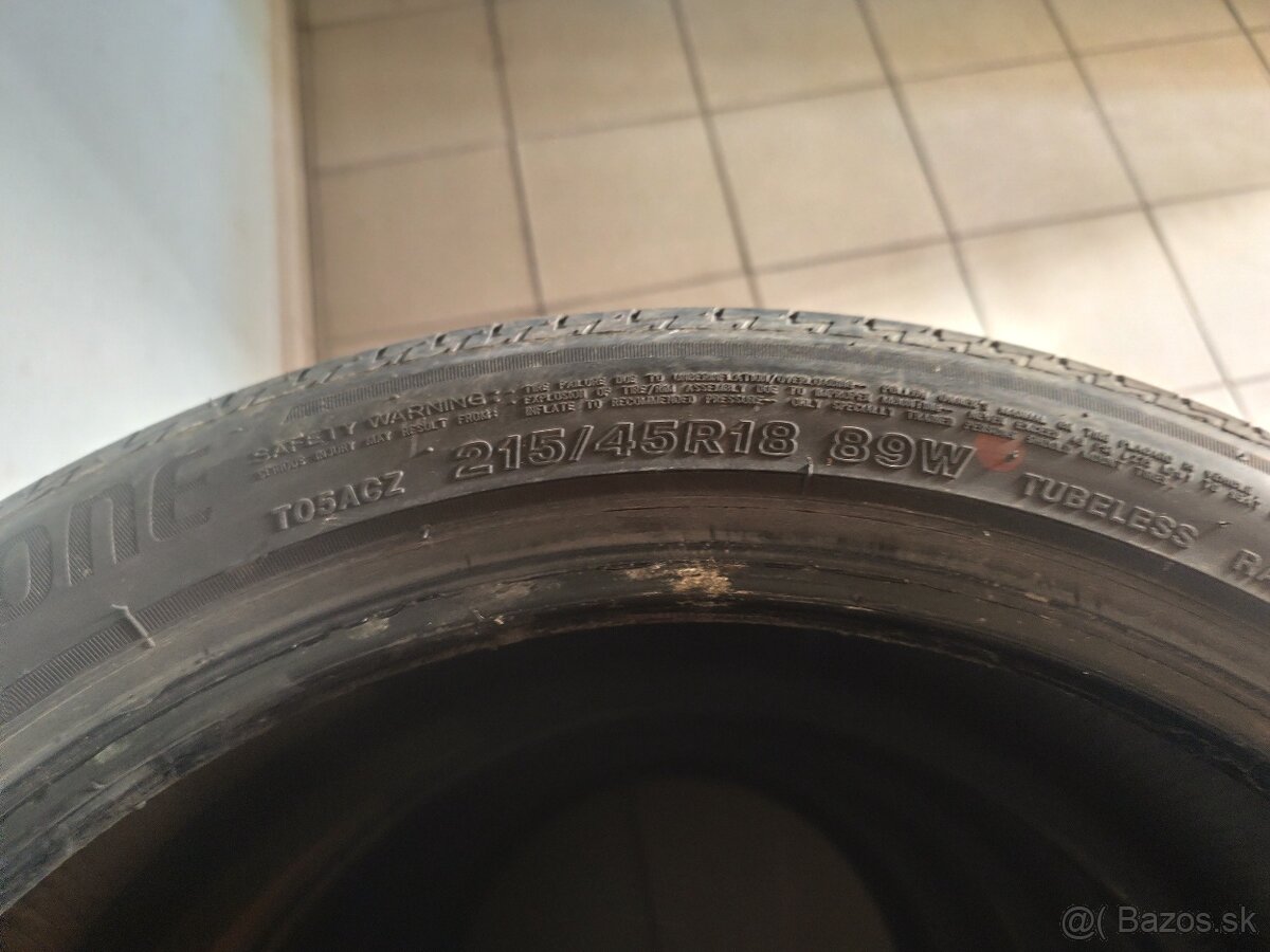 Bridgestone turanza 215/45r18 - 3