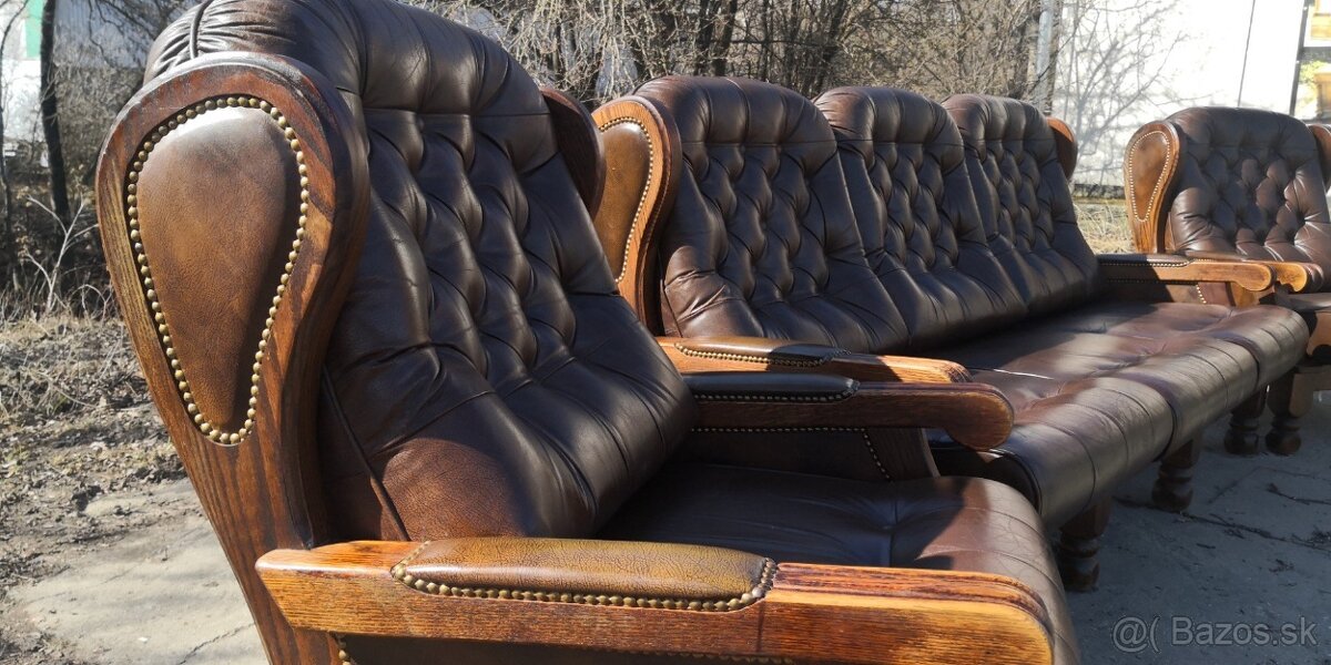 Kožená sedacia súprava 3+1+1 - 3