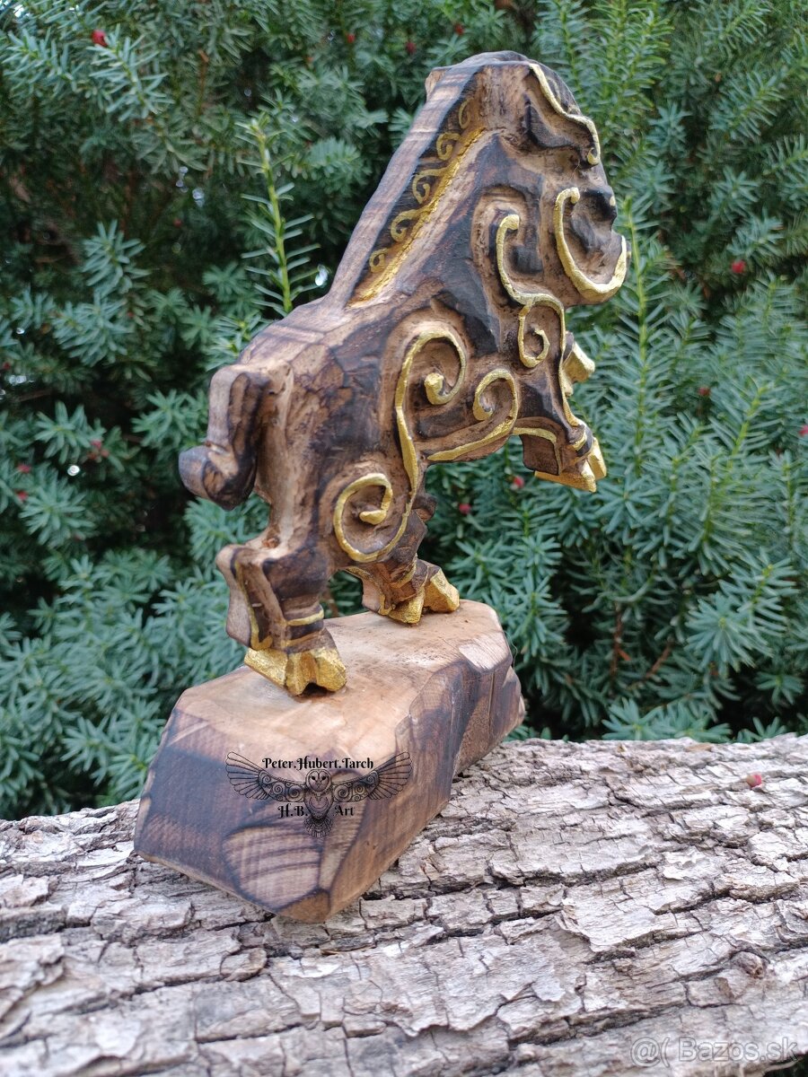 Gullinbursti - soška - Viking woden statue - 3