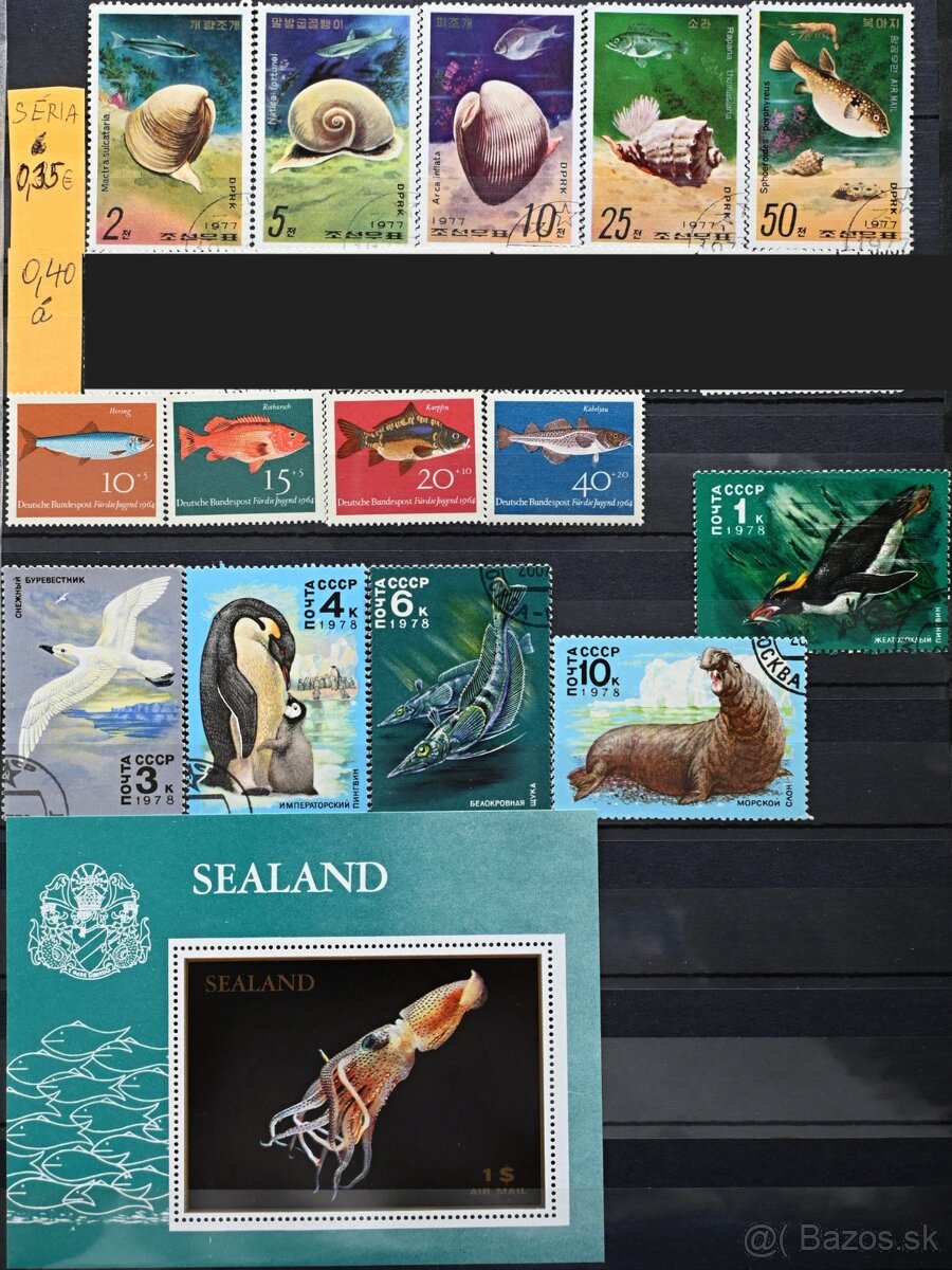 Známky - fauna - ryby a morský život - 3