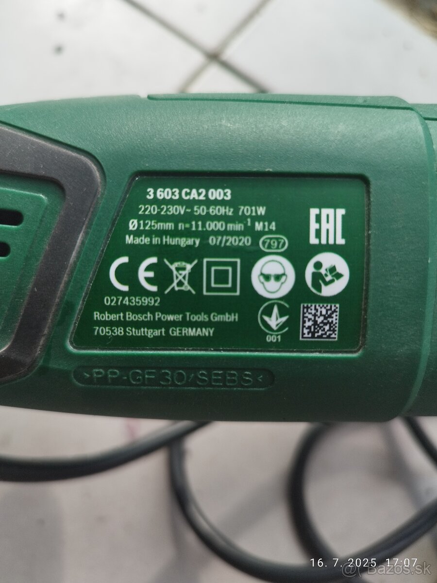 Predám uhlovú brúsku BOSCH - 3