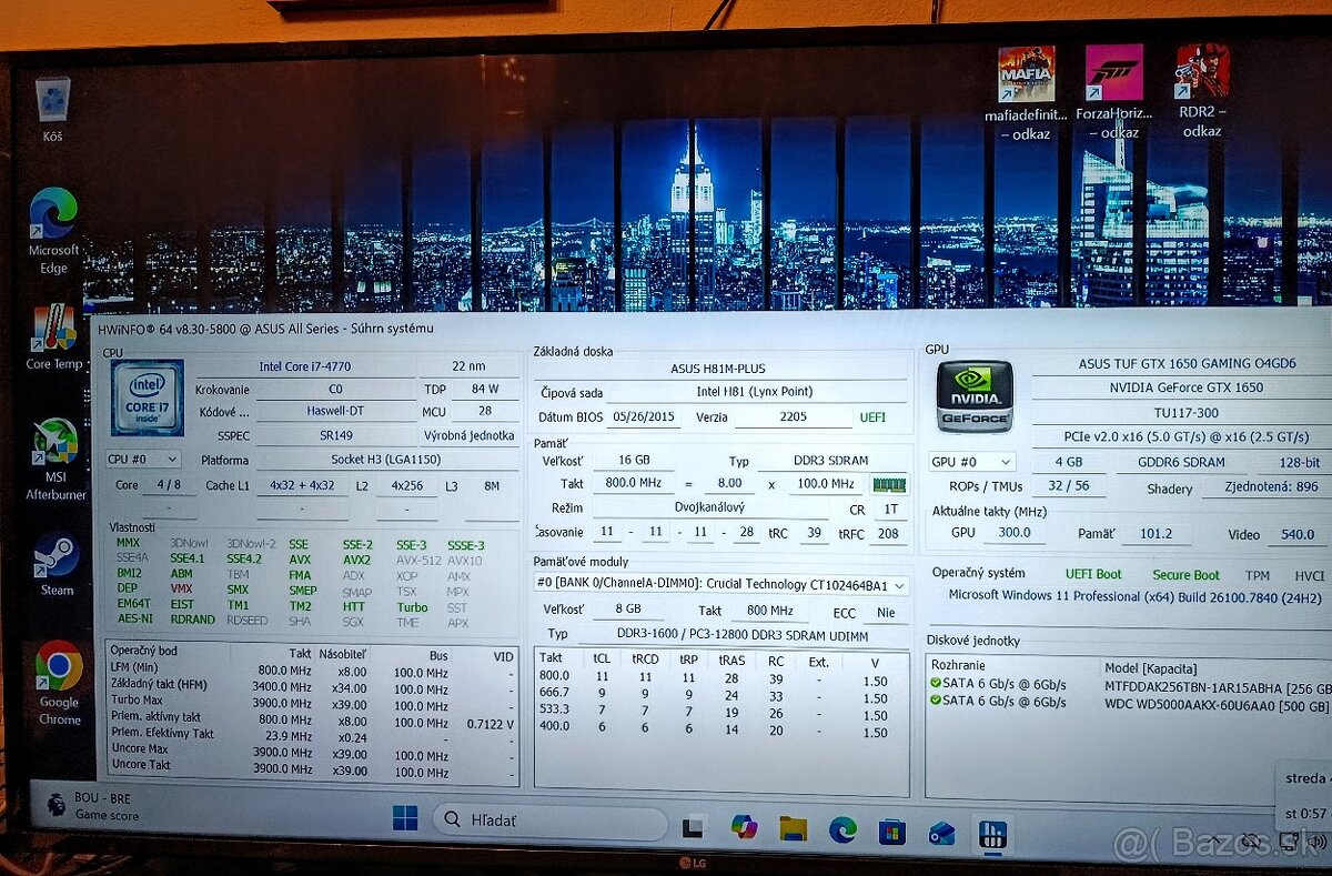 Budget PC intel i7 4770 + GTX 1650 - 3
