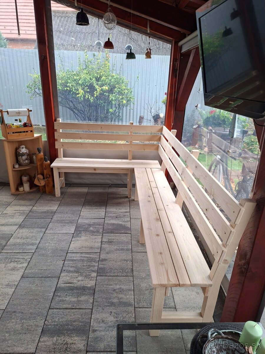 Drevena rohova lavica - 3