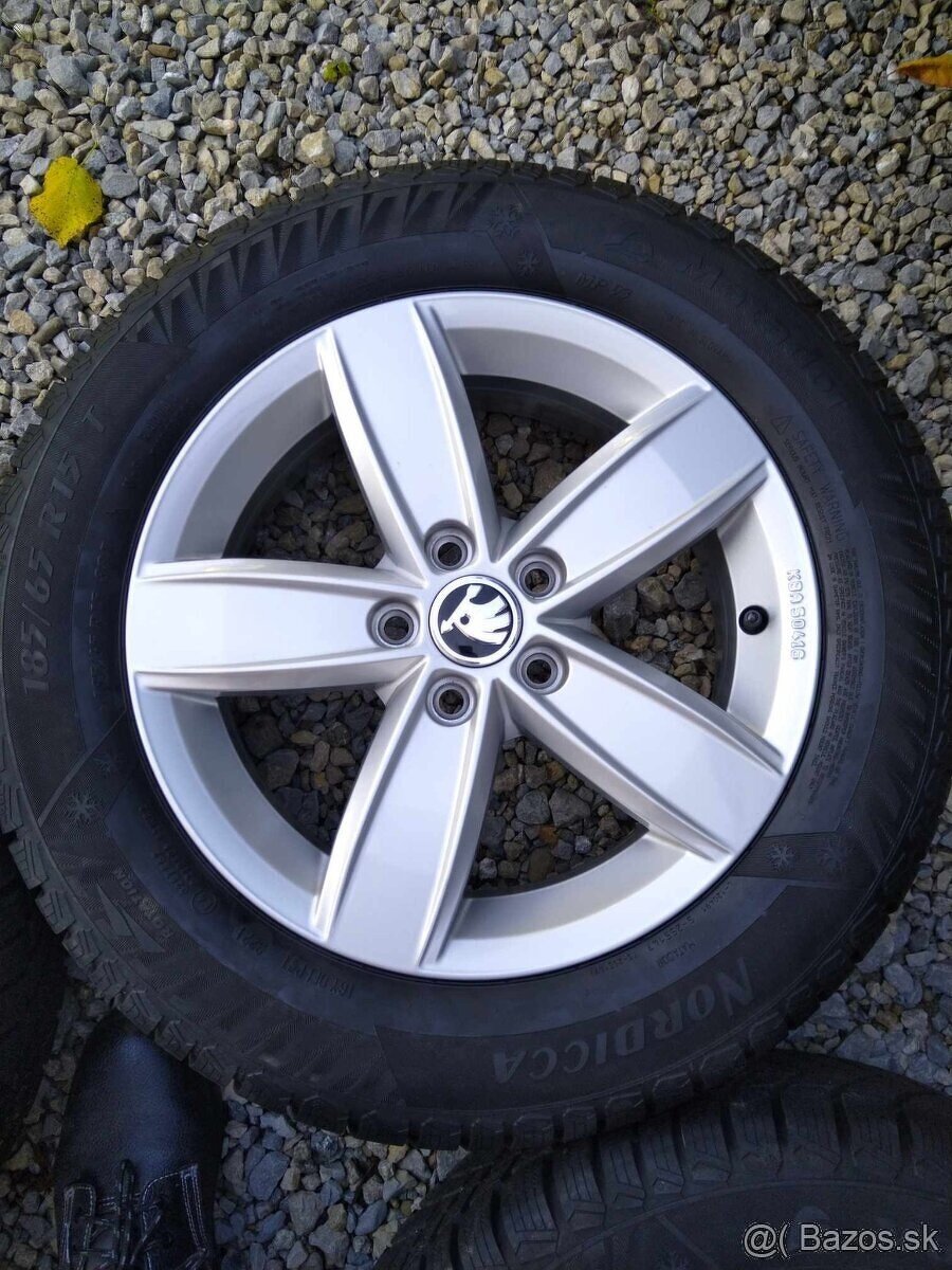 Alu 5 x 100 15" + zimné pneu 185/65 15. - 3