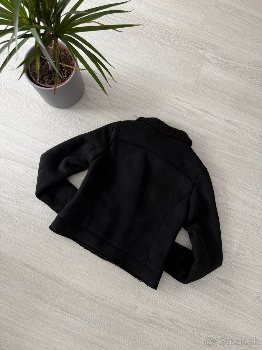 Čierna prechodná semišová bunda - 3