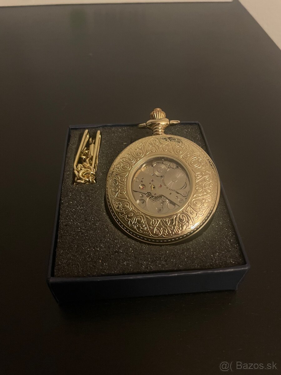 Mechanické vreckové hodinky „cibule“ – zlatý retro dizajn - 3