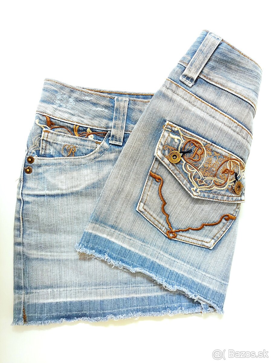 Džínsová mini sukňa - 3