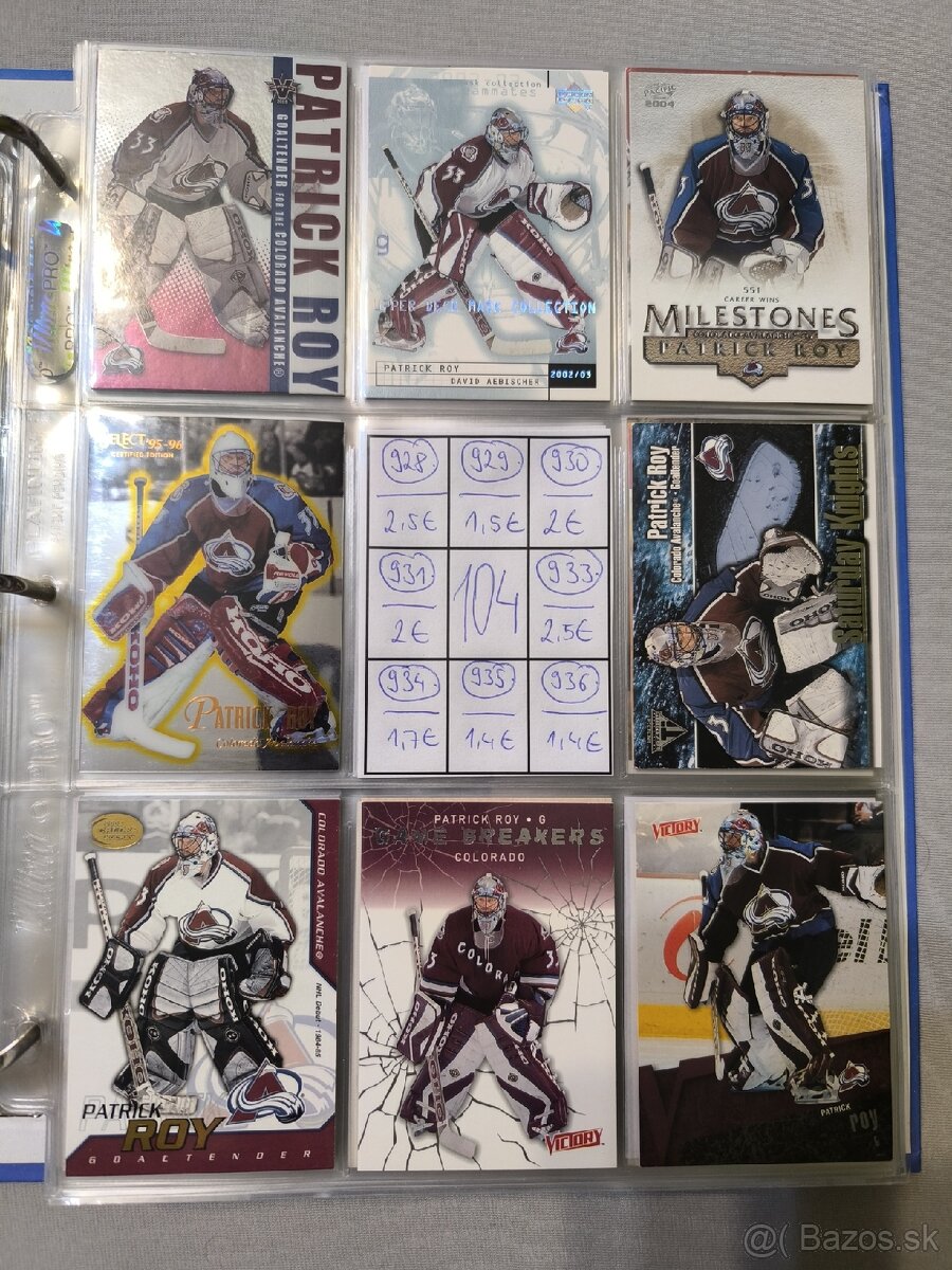Hokejové kartičky - Patrick Roy 5 - 3