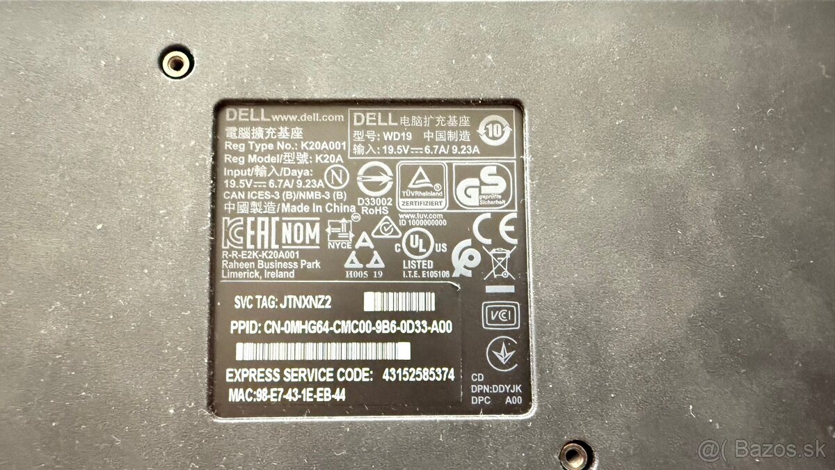 Predam Dell WD19 dockovaciu stanicu. - 3