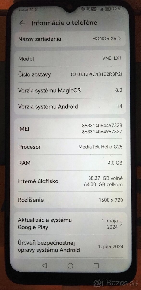 Predám HONOR X6... - 3