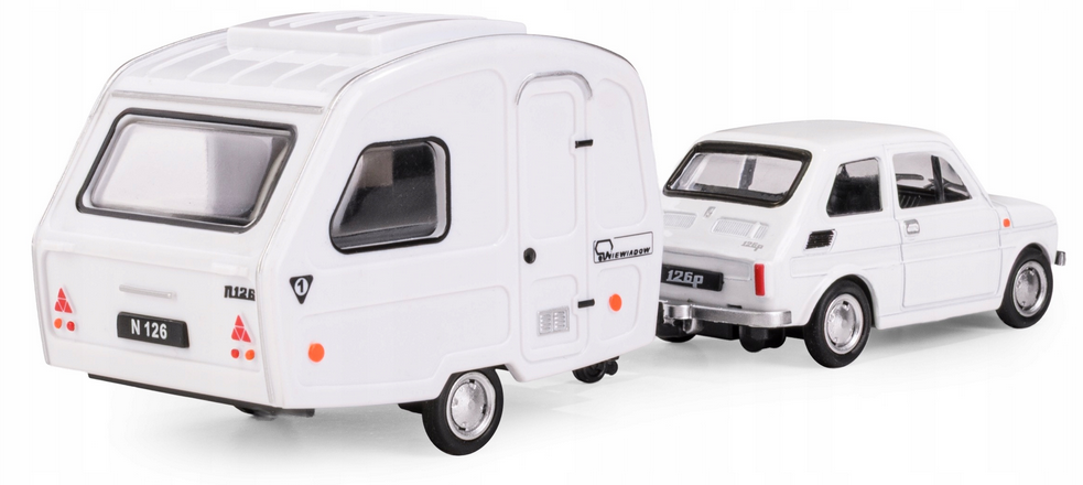 Fiat 126 + Niewiadow N250C 1:43 white - 3
