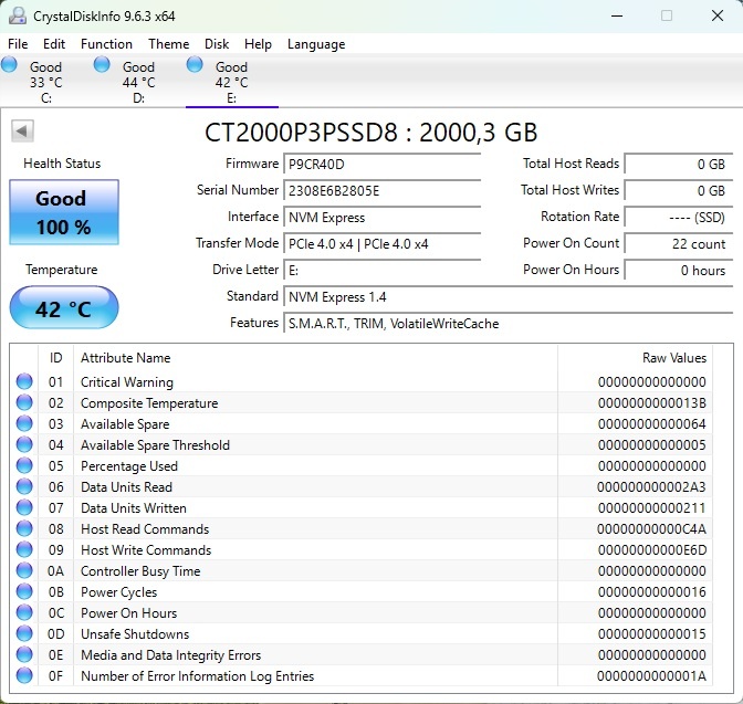 Crucial P3 Plus 2TB, M.2 2280, NVMe (nepoužité) - 3