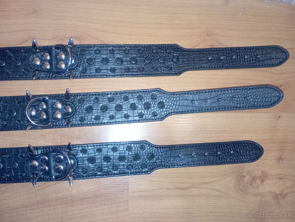 Koženkový obojok s hrotmi S M Lčierne - 3